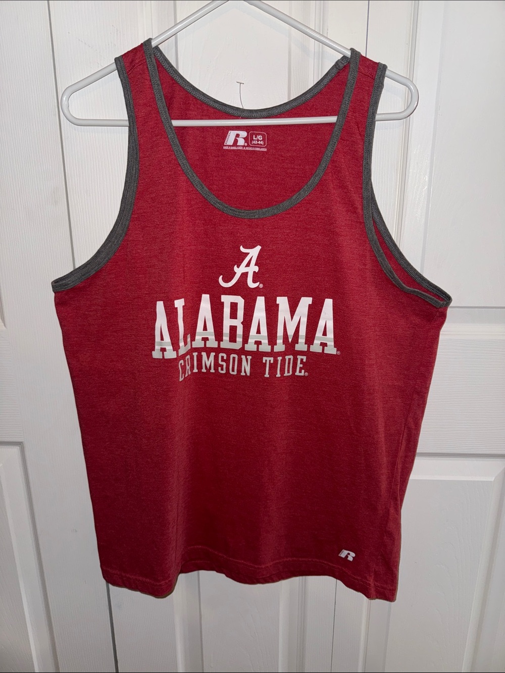 Russell Athletic Red Crewneck Tank with Gray Trim